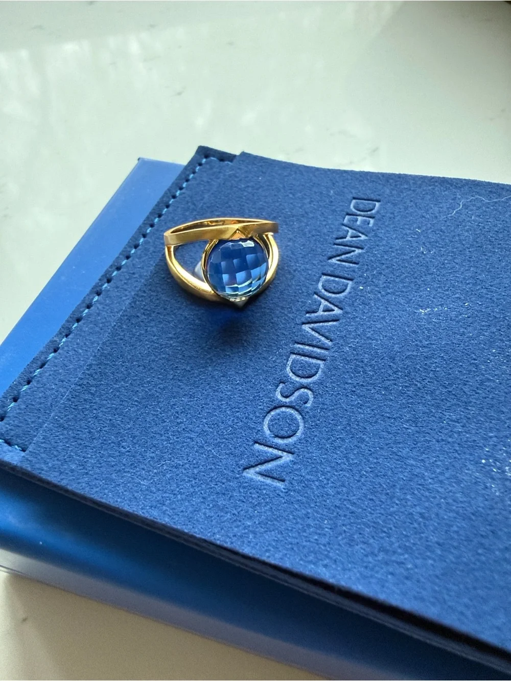 Dean Davidson Mini Galleria Ring color Midnight Blue/ Gold Ring Size 7